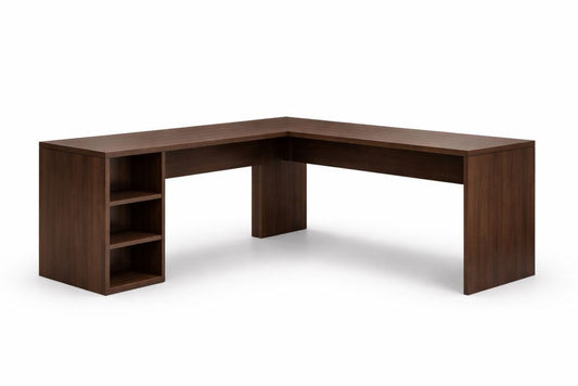 L-Shaped Corner Desk Engineered Wood with Shelves 150cm x 150cm x 75cm Brown